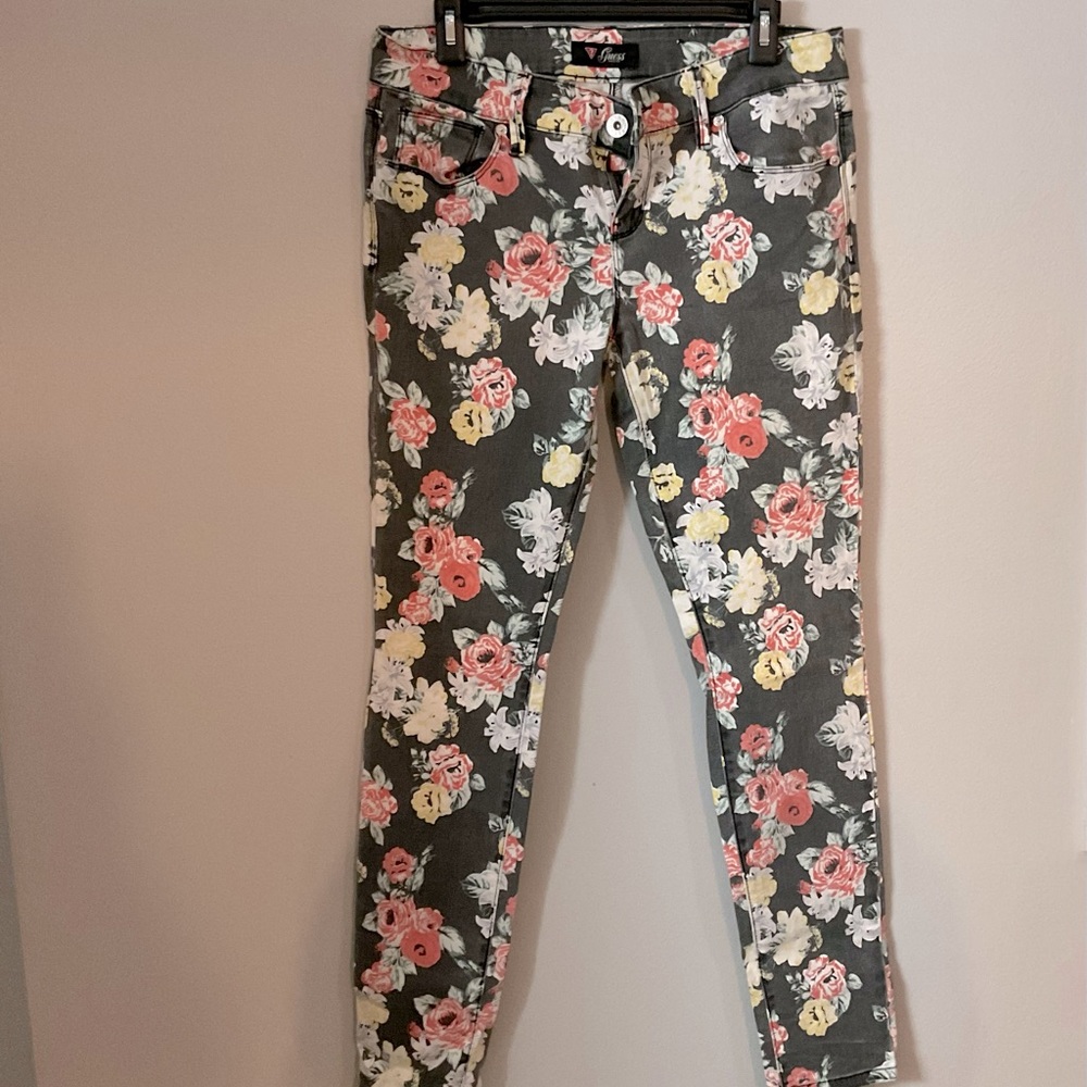 Guess Jeans Pauletta Floral Print Stretch Skinny Jeans size 30